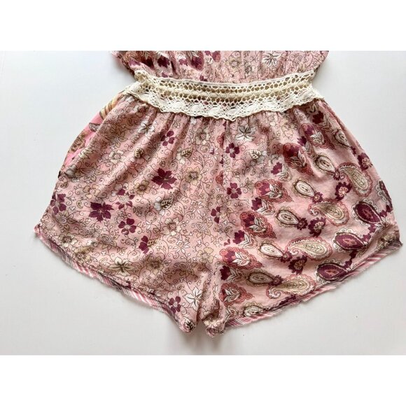 INTIMATELY FREE PEOPLE Watching Waves Pink Floral Cotton Voile Romper, Size S - Picture 11 of 16